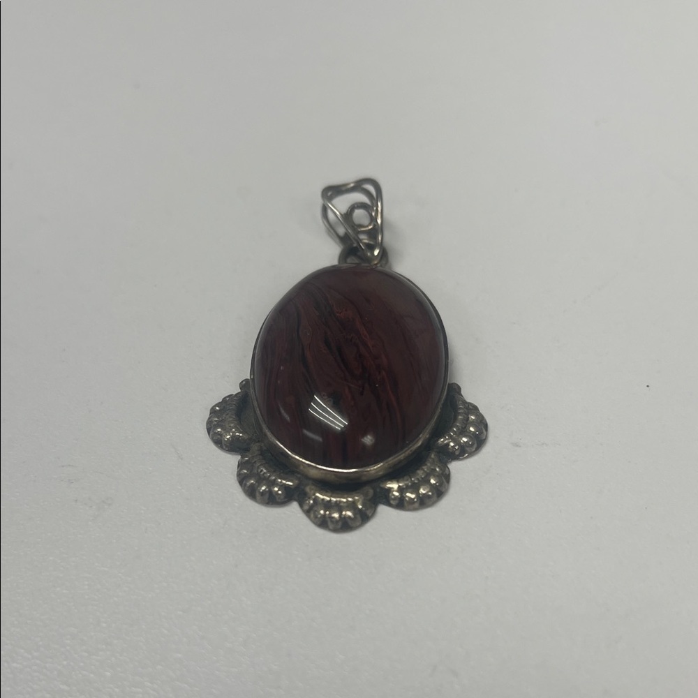Red Jasper Silver Pendant